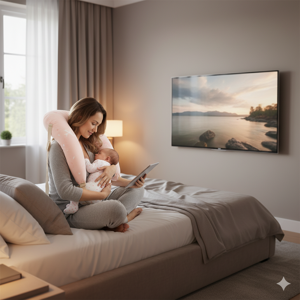 oreiller allaitement multifonction couleur hman bebe tele