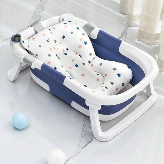 baignoire bebe ergonomique bleu blanc ballon