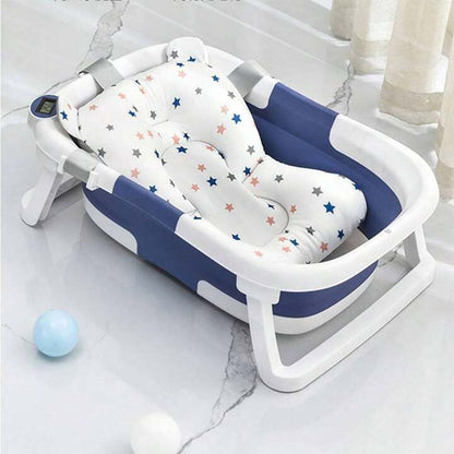 baignoire bebe ergonomique bleu blanc ballon
