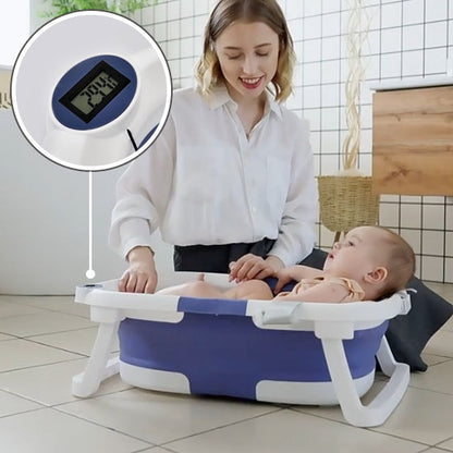 baignoire bebe ergonomique bleu blanc bebe maman horloge