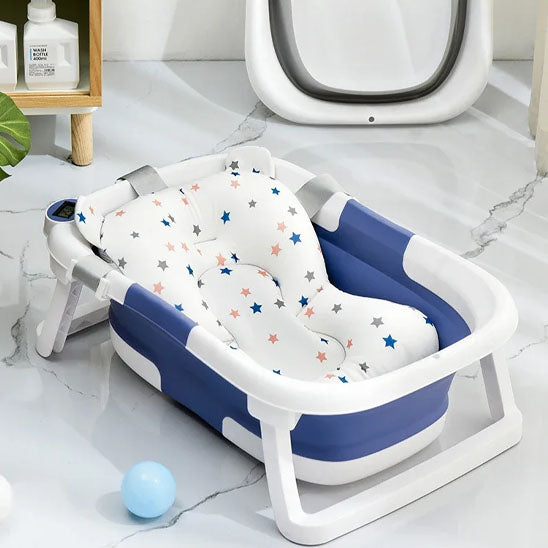 baignoire bebe ergonomique bleu blanc buffet