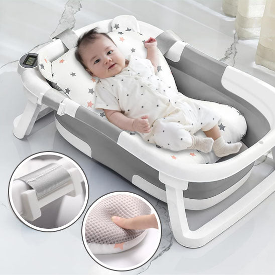 baignoire bebe ergonomique gris blanc garcon allonge