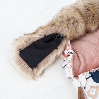 chanceliere bebe douillwarm fleurs fourrure