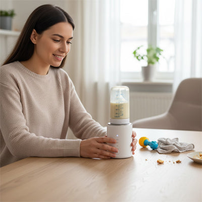 chauffe biberon maman prepare biberon pour bebe