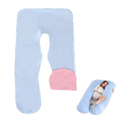 housse coussin grossesse bleue rose femme enceinte couchee ventre coussin