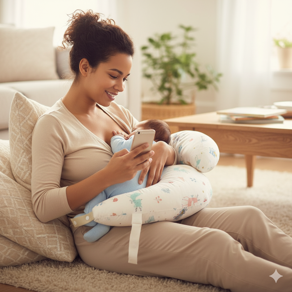 oreiller allaitement multifonction couleur i maman bebe telephone