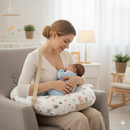 oreiller allaitement multifonction pour bebe avec sangle couleur a sangle autour cou pot fleur