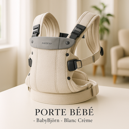 porte bebe ergonomique 3 en 1 blanc creme etiquette 