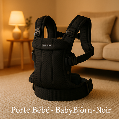 porte bebe ergonomique 3 en 1 noir etiquette