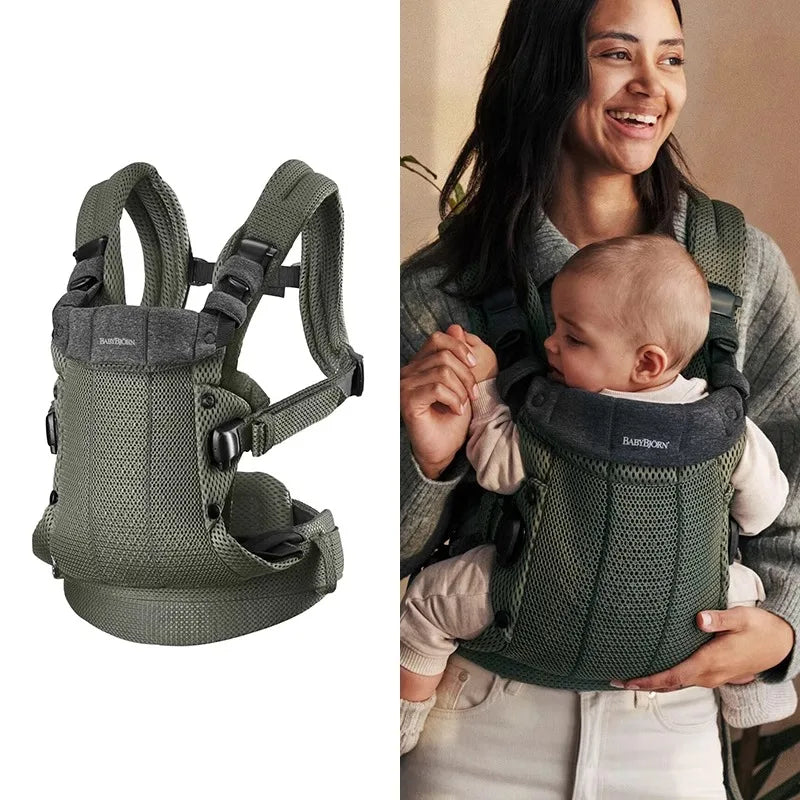 porte bebe ergonomique 3 en 1 vert fonce maman garcon