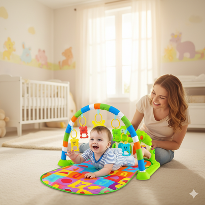 tapis deveil bebe musical avec piano arches jouets lettre bebe maman