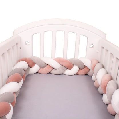 tour de lit bebe tresse 3dcocon blanc bun kaki