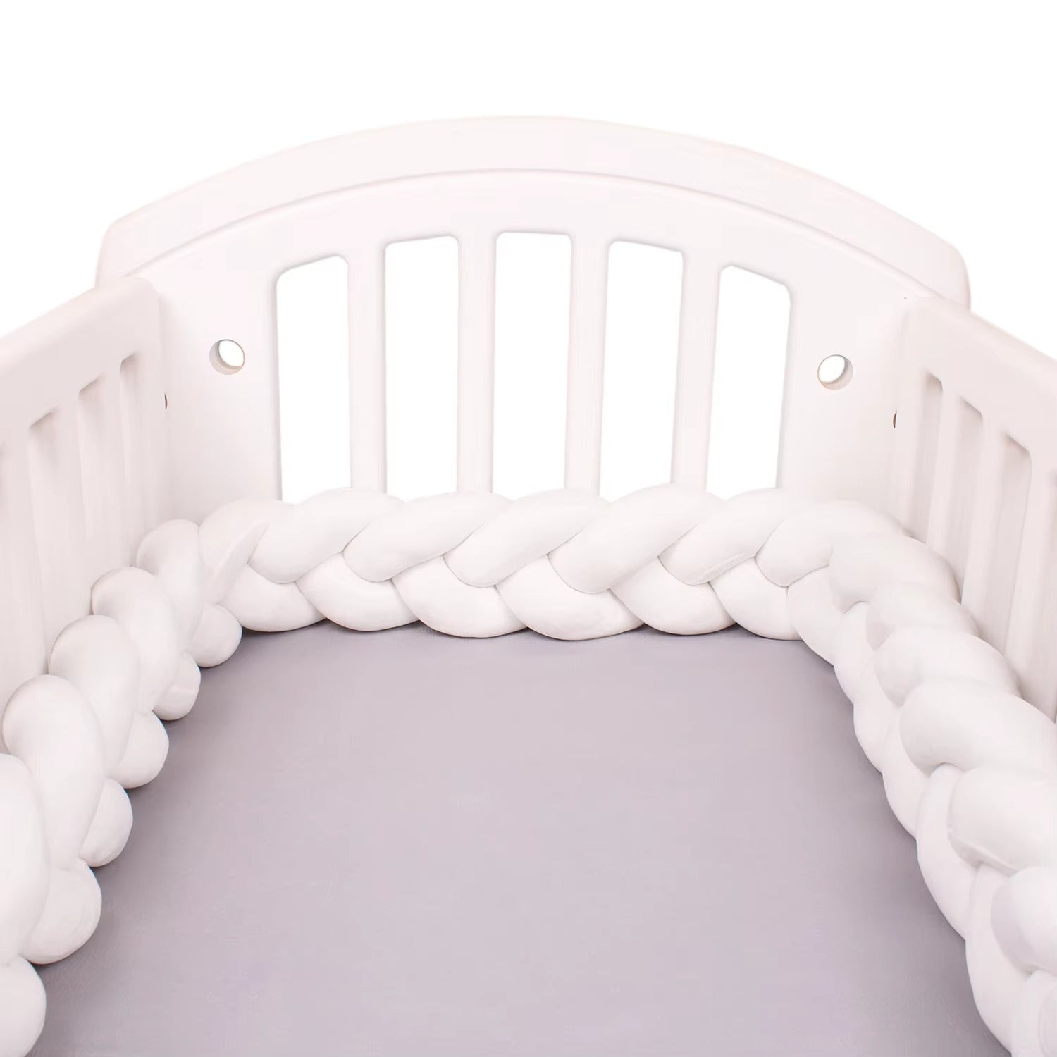 tour de lit bebe tresse 3dcocon blanc