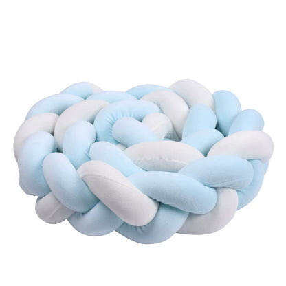 tour de lit bebe tresse 3dcocon bleu beu blanc