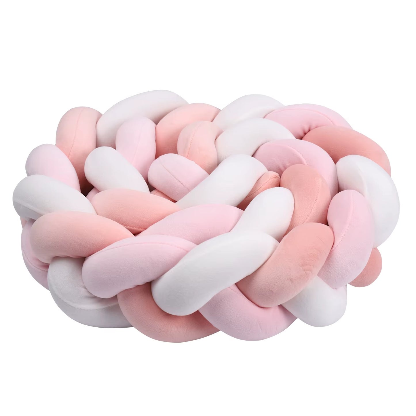 tour de lit bebe tresse 3dcocon rose blanc l