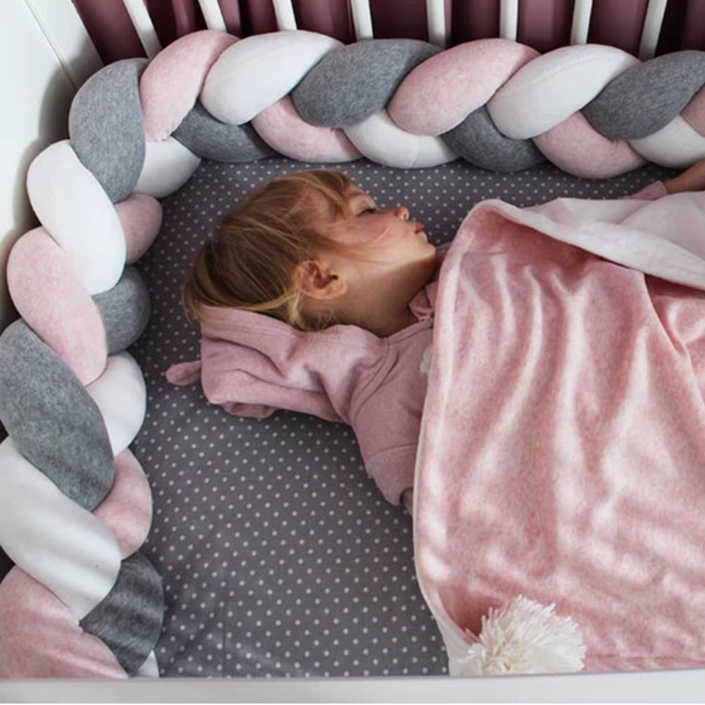 tour de lit bebe tresse 3d cocon fillette plein sommeil